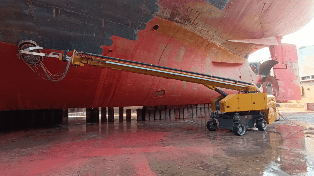 Полуавтоматическая система очистки судов от старой краски